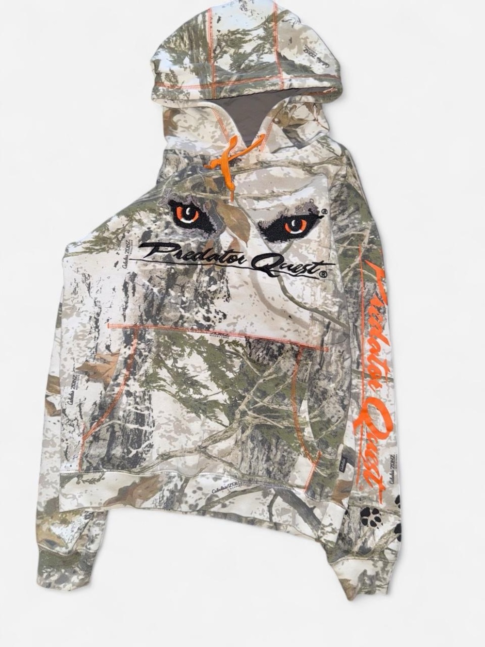 Cabela's Men's Camouflage Hooded Puffer with Orange Accents